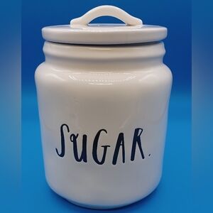 Rae Dunn "SUGAR." Canister Magenta ~ Stem Print Lettering